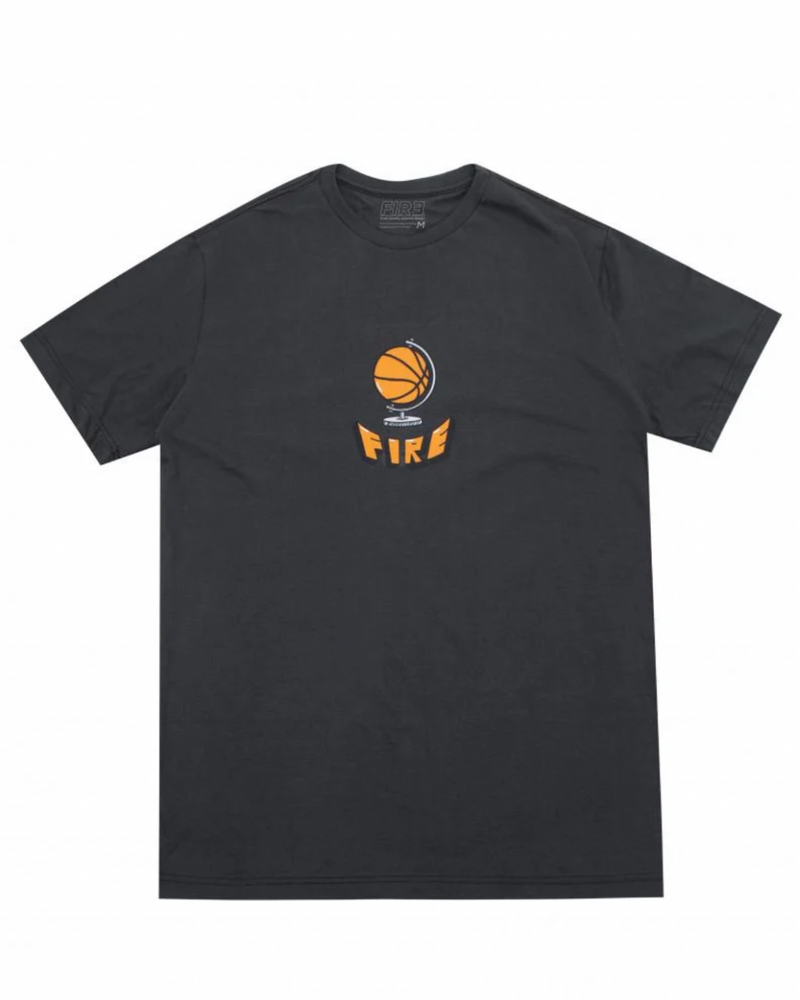 Camiseta Básica Fire Basketball Globe (Chumbo)