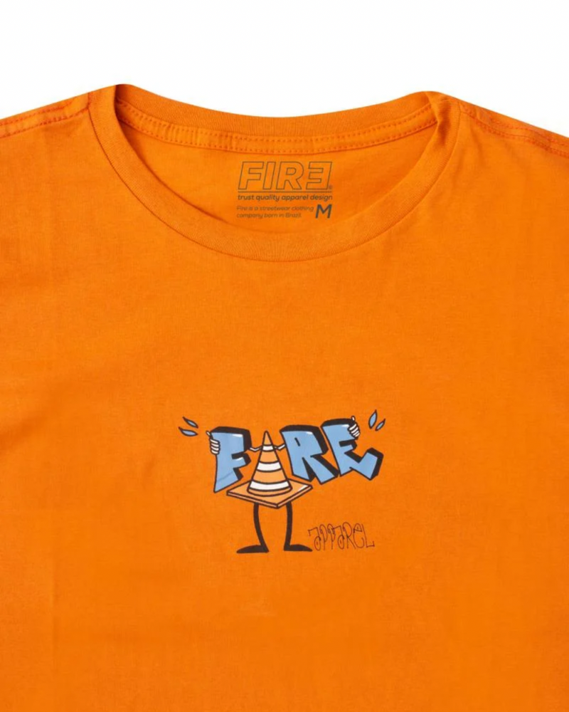 Camiseta Básica Fire Cone Letters (Laranja)