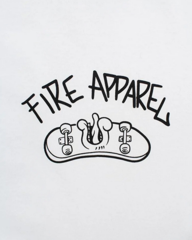 Camiseta Básica Fire SkateBoard Face (Branca)